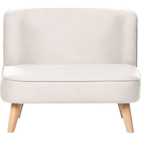 Kindersofa RISBY Samtstoff Beige