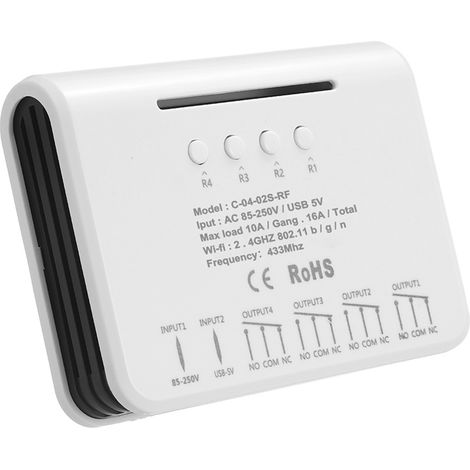 eWeLink Smart Wifi Switch 4-fach Universal-Funklichtschalter 433MHz RF-Funkfernbedienung mit WLAN-Relais (entspricht 4CH Pro R2). Kompatibel mit der eWeLink App, Amazon Alexa und Smart Home/Nest. (1/5)