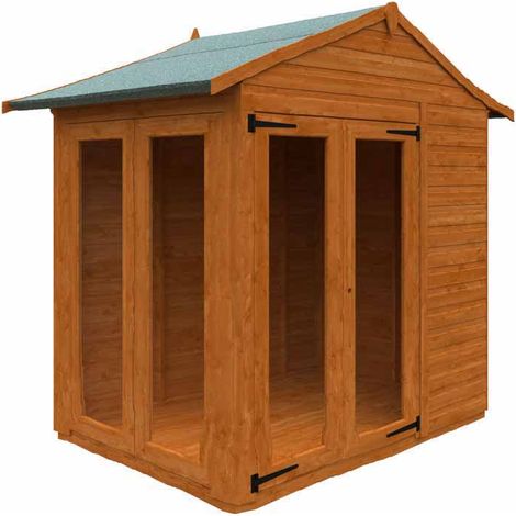 4x6 Flex Apex Full Pane Summerhouse 12mm Flex - L123.8 x W175 x H23.32 cm - Solid Wood/Softwood/Pine - Burnt Orange