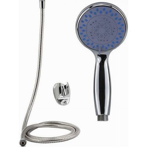 Trade Shop - Kit De Ducha Mural Mango De Ducha Redondo Con Cable 1,8m Soporte 69059 - (1/3)