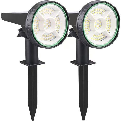 Projecteur solaire pour arbre de jardin, lampe de pelouse extérieure étanche, projecteur solaire à brancher au sol, projecteur solaire pour cour de villa 55 LED lumière chaude (1/3)