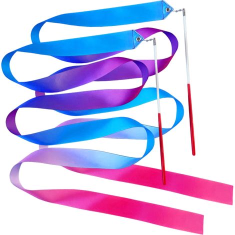 Bandes De Danse - Avec Baton En Plastique - Pour Gymnastique Artistique Et Activités Scolaires - 2 Pièces (1/5)
