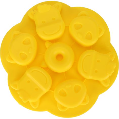 gelbe Silikonform mit Cartoon-Motiv zum Backen, für Kuchen, Schokolade, handgemachte Kekse und als Küchenutensil (1/5)
