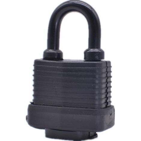Lntyq Cadenas à Clé avec Protection Thermoplastique, [2 Pièces]Cadenas en  étanche,Cadenas en Acier Laminé Extérieur Résistant aux Intempéries,6 Clé, pour Casier, Gym, Garage, Clôture (Noir)