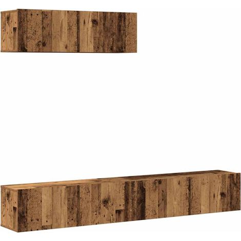 Maison Exclusive - Set Mobile TV 3 pz Montato a Parete Legno Antico in Truciolato