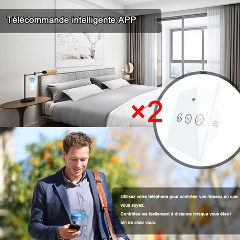 2pack Interrupteur Volet Roulant Connecté, Compatible avec Alexa/Google Home/Smart Life, Contrôle de Commande Vocale(Fil Neutre Requis) (1/4)