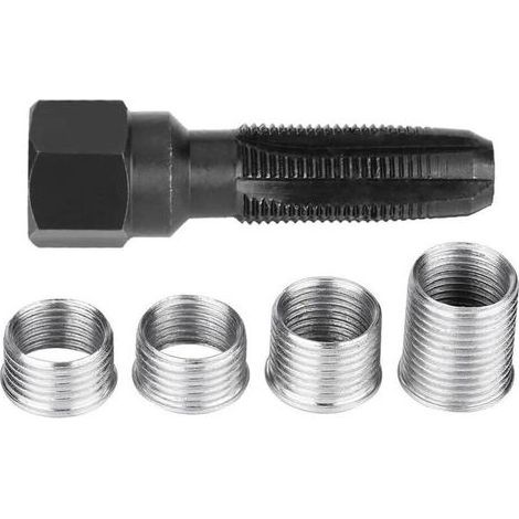 Lntyq Kit Réparation Bougie M14, 5 Pcs Kit Réparation De Filetage De Bougie D'allumage De 14 Mm, Kit De Réparation De Filetage (1/5)