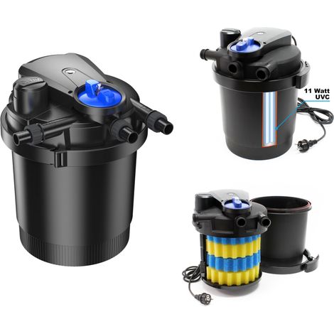 Filtre de bassin, étang à pression UV 11W / 6000L max (1/2)