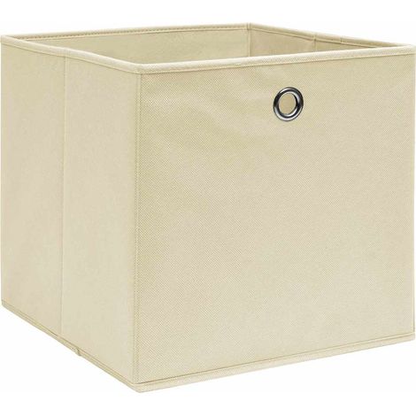 Cajas de almacenaje 4 uds tela no tejida crema 28x28x28 cm vidaXL (1/4)