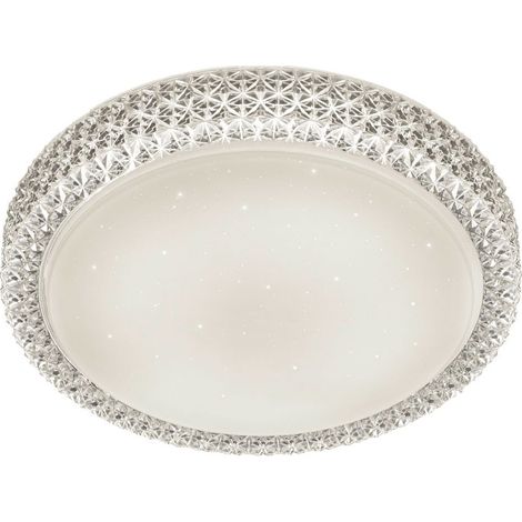 Plafonnier LED dimmable, effet ciel étoilé, diamètre 40 cm, intégré, 21 watts, blanc (1/4)