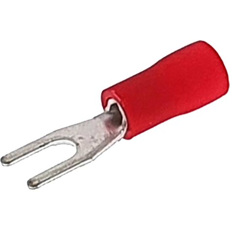 10 Terminales HORQUILLA 3mm - 0,5-1,5mm2 ROJOS (1/2)