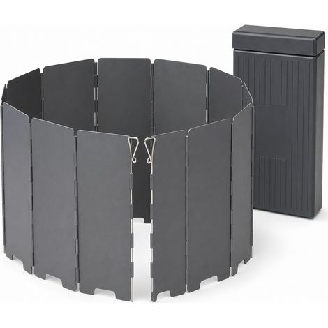 Pare vent pliable pour réchaud à gaz de camping gris foncé (1/5)