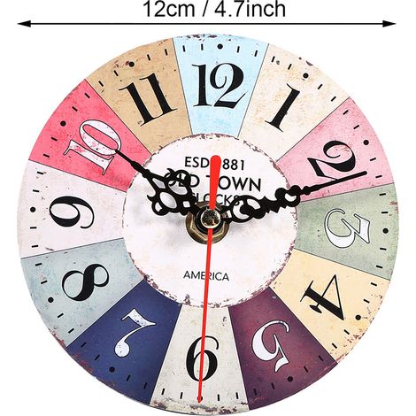Runde europäische Retro-Wanduhr aus MDF, künstlerische Dekoration für Büro und Zuhause, 1 Stück, Antik-Stil Nr. 5 (1/2)