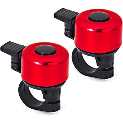 Sonnette de porte (lot de 2) pour vélo/trottinette électrique/poussette, etc. - rouge (1/2)