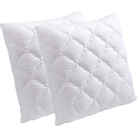 Lot de 2 oreillers 65 x 65 cm – Mousse à mémoire de forme – Enveloppe microfibres anti-bactérien – Soutien cervical optimal (1/3)