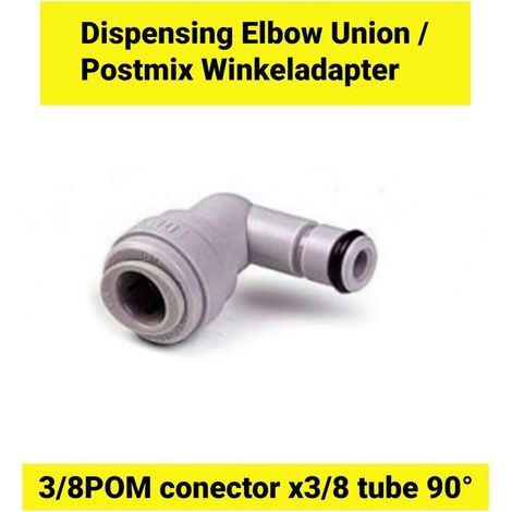 Postmix Winkeladapter 3/8POM conector x 3/8 tube 90°