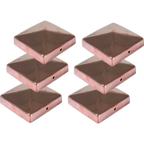 6x Kupfer Pfostenkappe Pyramide 91x91mm Zaunkappe Zierkappe Pfahl Holzzaun Kappe (1/3)