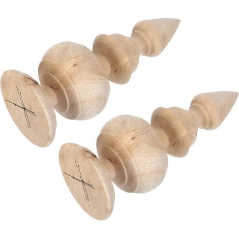 2 Pièces Embouts Décoratifs en Bois Brut pour Escalier et Tringle à Rideaux, Boule Ronde Khaki, Surface Lisse, Facile à Entretenir, Décoration Intérieure et Bricolage (1/5)