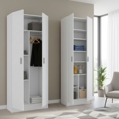 Großer Mehrzweckschrank Dairago, modular, 9 Regale, 4 Türen, 132x180h cm, Weiß (1/5)