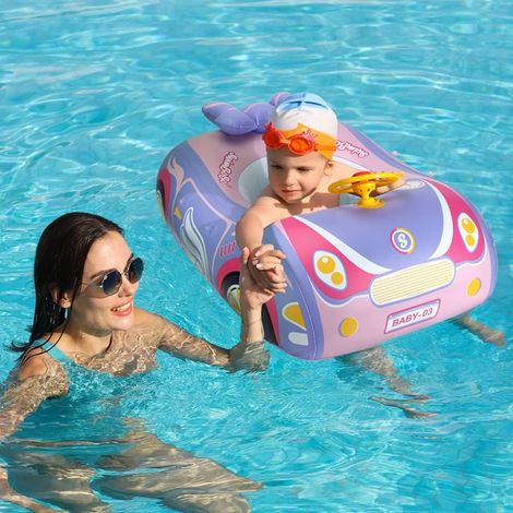 Bouée gonflable pour bébé, anneau de natation pour piscine avec pompe manuelle. (1/5)