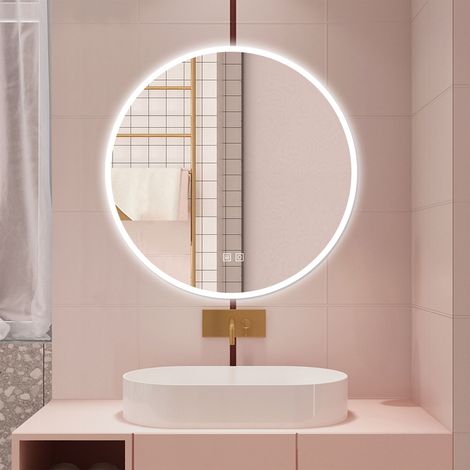 AICA SPECCHIO DA BAGNO ROTONDO DA 80CM CON LED, ANTIAPPANNAMENTO, 3 TEMPERATURE COLORE (1/5)