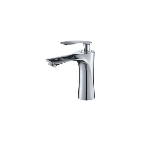 Messing-Waschtischarmatur, Mischbatterie für Warm- und Kaltwasser, elegante Badaccessoires, Einhebel-Waschtischarmatur aus Chrom (1/3)