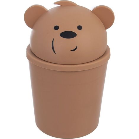 Papelera marrón con forma de osito de peluche, 1,5 l (1/5)