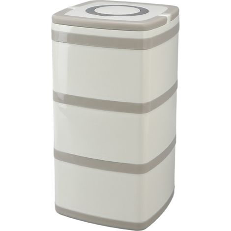 Isolierte Lunchbox aus Edelstahl 304, 2,7 l, dreilagig, japanisches Design, großes Fassungsvermögen, 3-stöckige Bento-Box für Schüler, Geschenk (1/5)