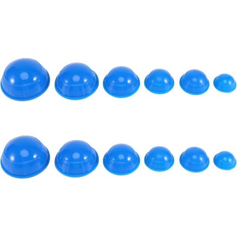 12 PièCes SéRies Bleu Soins de Santé Vide Ventouses Silicone Ventouse Massage (1/4)