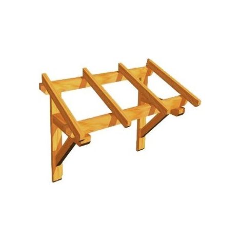 Levigne – Marquise en sapin massif brut pour porte d'entrée – 3 profondeurs 80/100/120 cm – Chevrons 70x40 mm pour rigidité accrue – Kit complet