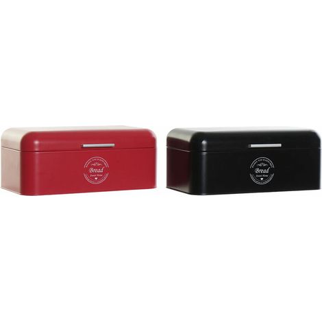 Cesta para Pan DKD Home Decor Rojo Negro Metal (42.5 x 24 x 17 cm) (2 pcs) (1/3)