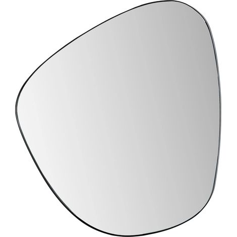 Miroir mural style industriel en fer et bois mdf élégant - Noir avec finition bois clair (1/3)