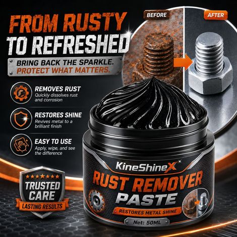 KineShineX Metallrostentfernerpaste, Leistungsstarker Rostentferner, Reiniger, Poliermittel, Werkzeug zur Aufbereitung von Radbolzen (1/5)