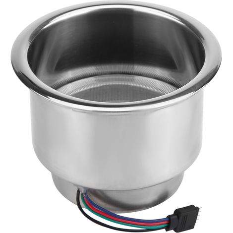 RGB-beleuchteter Edelstahl-Getränkehalter mit Fernbedienung für Boot, Wohnmobil, LKW (1/5)