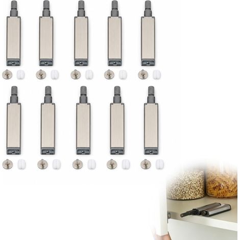 10 Pièces Loquets Magnétiques À Pousser, Porte Placard Loquet Magnetique, Boîtier en Métal, Fixation Par Vis, pour Porte de l'Armoire, Tiroir, Meuble et Placard (122 mm) (1/5)