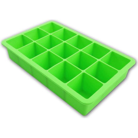 Eiswürfelform aus lebensmittelechtem Silikon, 15 Fächer, kleiner Eiswürfelbereiter (1/2)