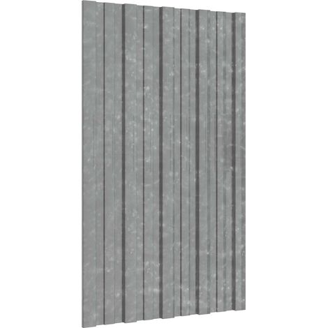 Pannello per tetto 12 pcs Argento 80 x 45 cm Acciaio zincato vidaXL