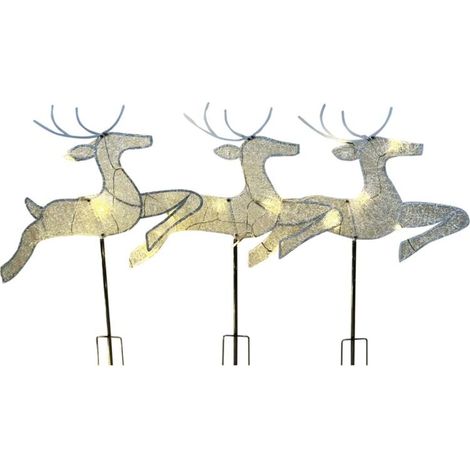 3 Lumières de Décoration D'Extérieur Noël Décorations Lumineuses 2D Famille Rennes Pelouse Extérieure Jardin Lumière (1/4)