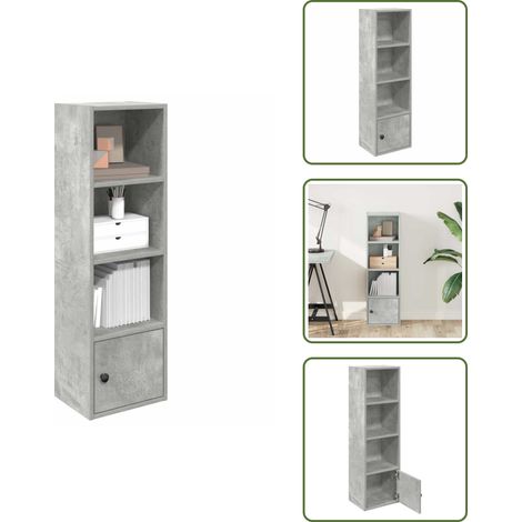 Bücherregal Betongrau 31x24x102 cm Holzwerkstoff - Bücherregal - Bücherregale - Bücherschrank - Lagerschrank (1/5)