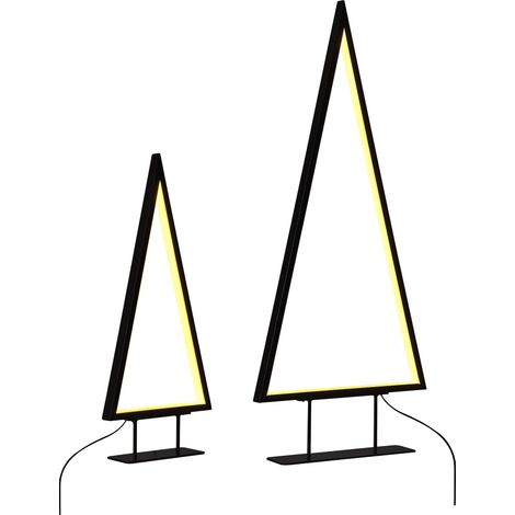 Conjunto de 2 decoraciones figuras LED metal negro forma de árbol de Navidad diseño moderno Loppi (1/5)