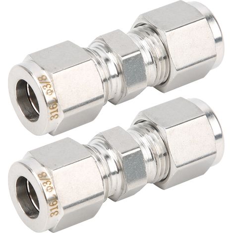 Gerade Kompressionsverschraubungen aus Edelstahl 316, Doppelklemmring-Rohrverbinder für Schläuche (Ф3/8) (1/5)