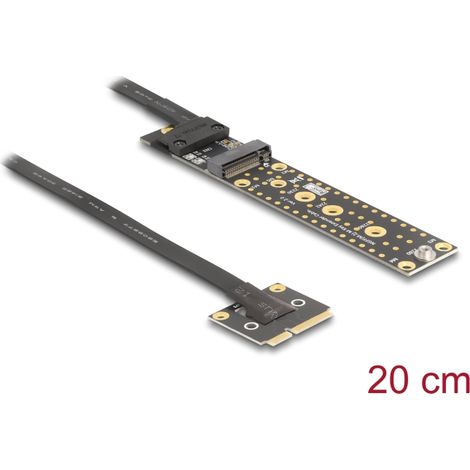 Delock Adaptador Mini PCIe macho a M.2 Key M hembra con cable 20 cm
