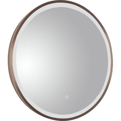 JTP Vos Bathroom Mirror 600mm Diameter With Light - Brushed Bronze (1/2)
