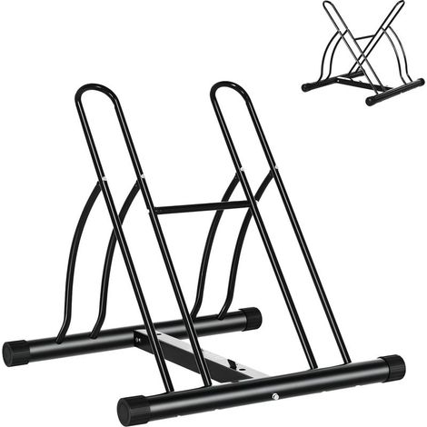 Râtelier 2 vélos modulable dim. 54L x 60l x 57H cm acier époxy noir (1/5)
