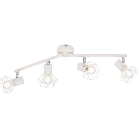 Plafonnier salon spot orientable 4 lampes blanc L 60 cm (1/5)