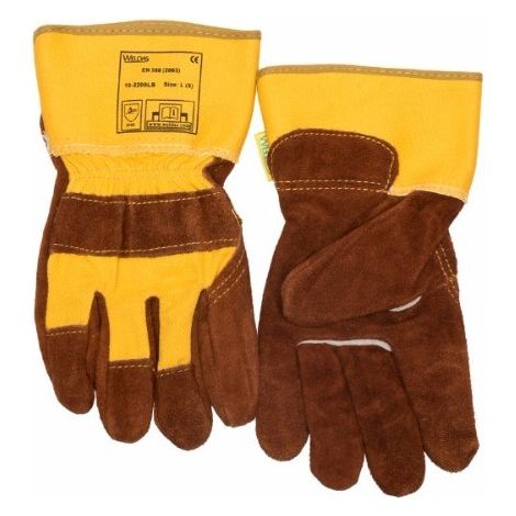 Guante vacuno WELDAS Grado A XL Amarillo/Marrón (1/3)