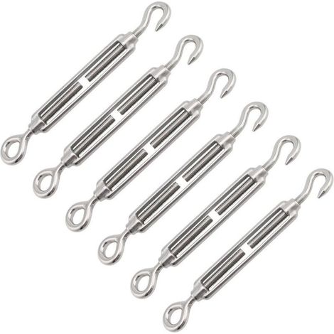 Tendeur De Cable, Ridoir M4, Tendeur Cable Inox, 6 PcsTendeur Cable Acier, Cable Tendeur, Tendeur Cable, Tendeur Inox, Tendeur Acier, Tendeur Vis, élingue Inox, Cable Avec Tendeur, Tendeur Fil (1/4)
