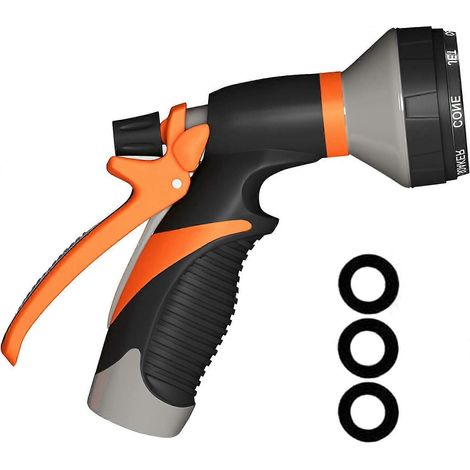Garden Hose Nozzle Spray Nozzle, Water Hose Nozzle Comfort-Grip with 8 Adjustable Patterns (1/5)