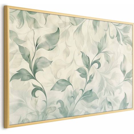 Poster – Aquarellblätter in Grün und Beige (1/4)
