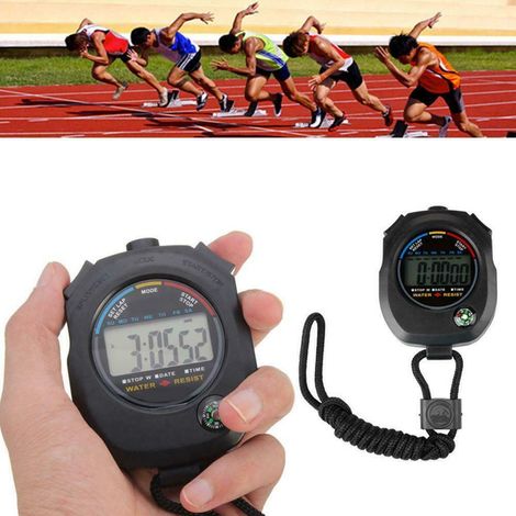 Stopwatch Digital - Écran Grand Format - Minuterie Sportive Multifonction - Pour Entraînement et Compétition - 1 Pièce (1/5)